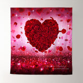 Aperturee - Red Roses Heart Theme Valentines Day Photo Backdrop